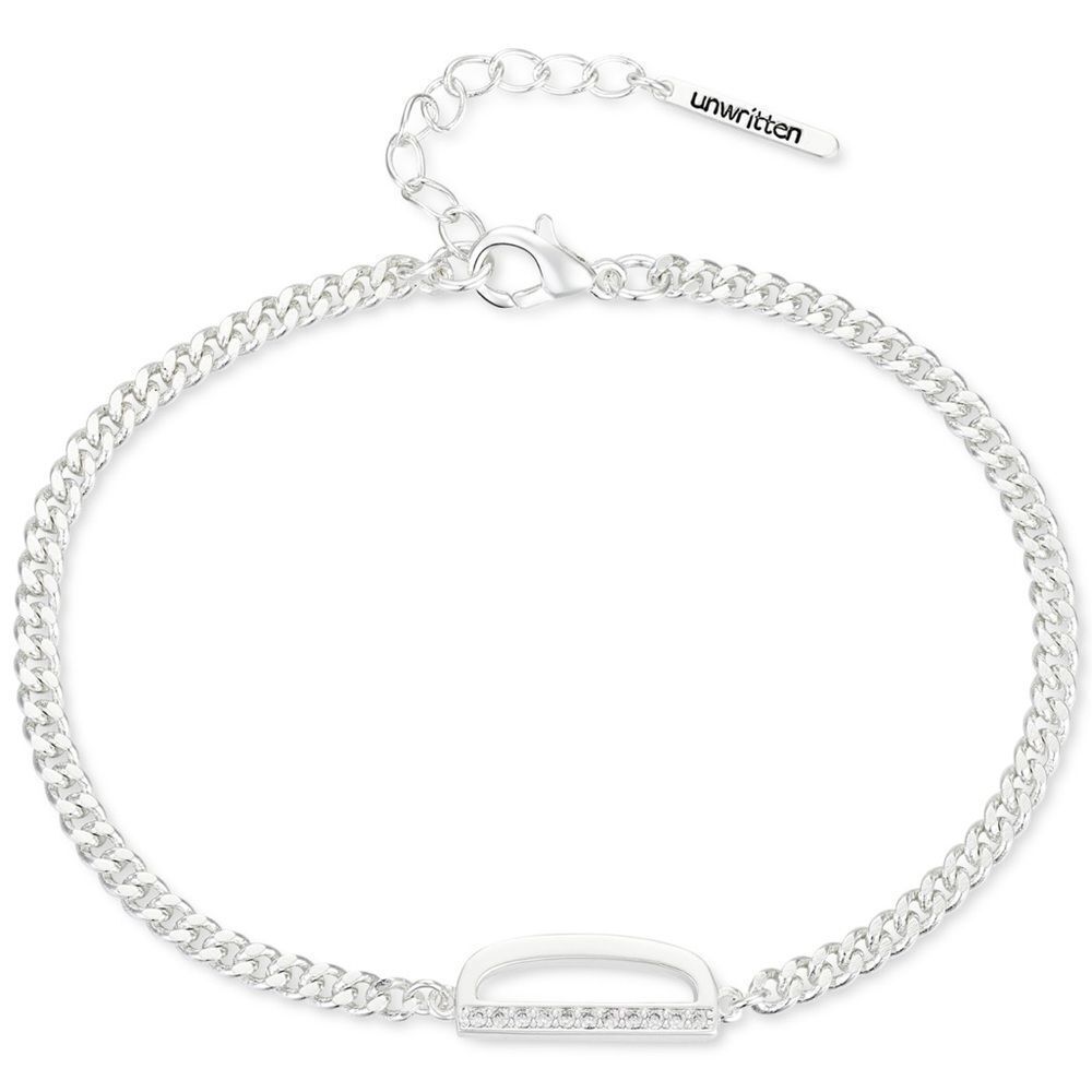 Unwritten Silver Bracelet with “D” letter and cubic zirconia